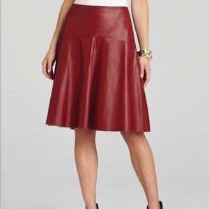 BCBGMAXAZRIA Faux Leather Camber A-Line Skirt